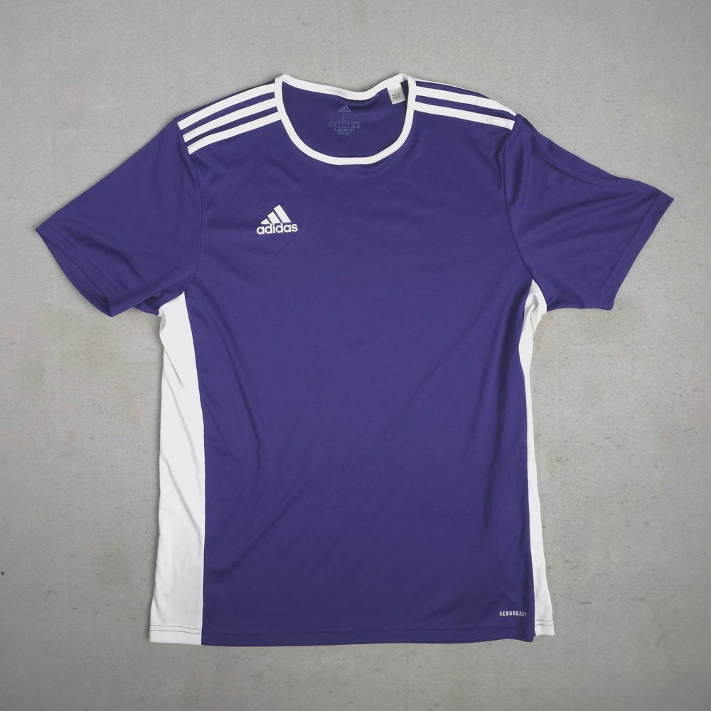 Adidas Aeroready Mens Soccer Jersey Purple White Training Shirt Large L 2446